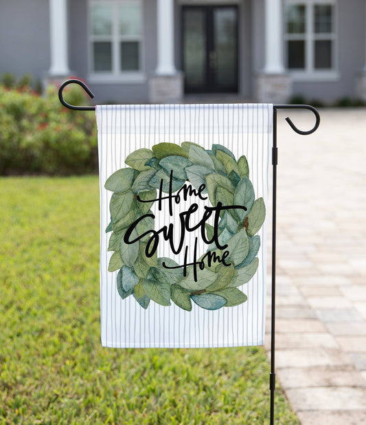 Home Sweet Home Wreath Garden Flag