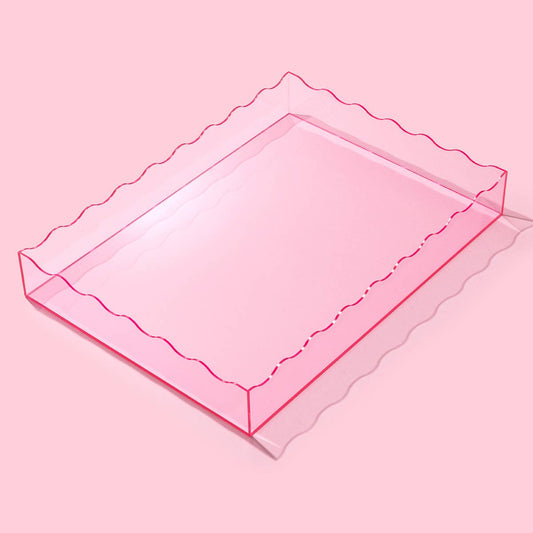 Wavy Rectangular Tray | Light Pink