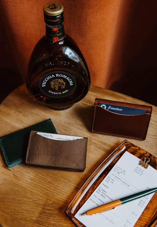 Handmade Leather Cardholder Wallet | Copper Brown
