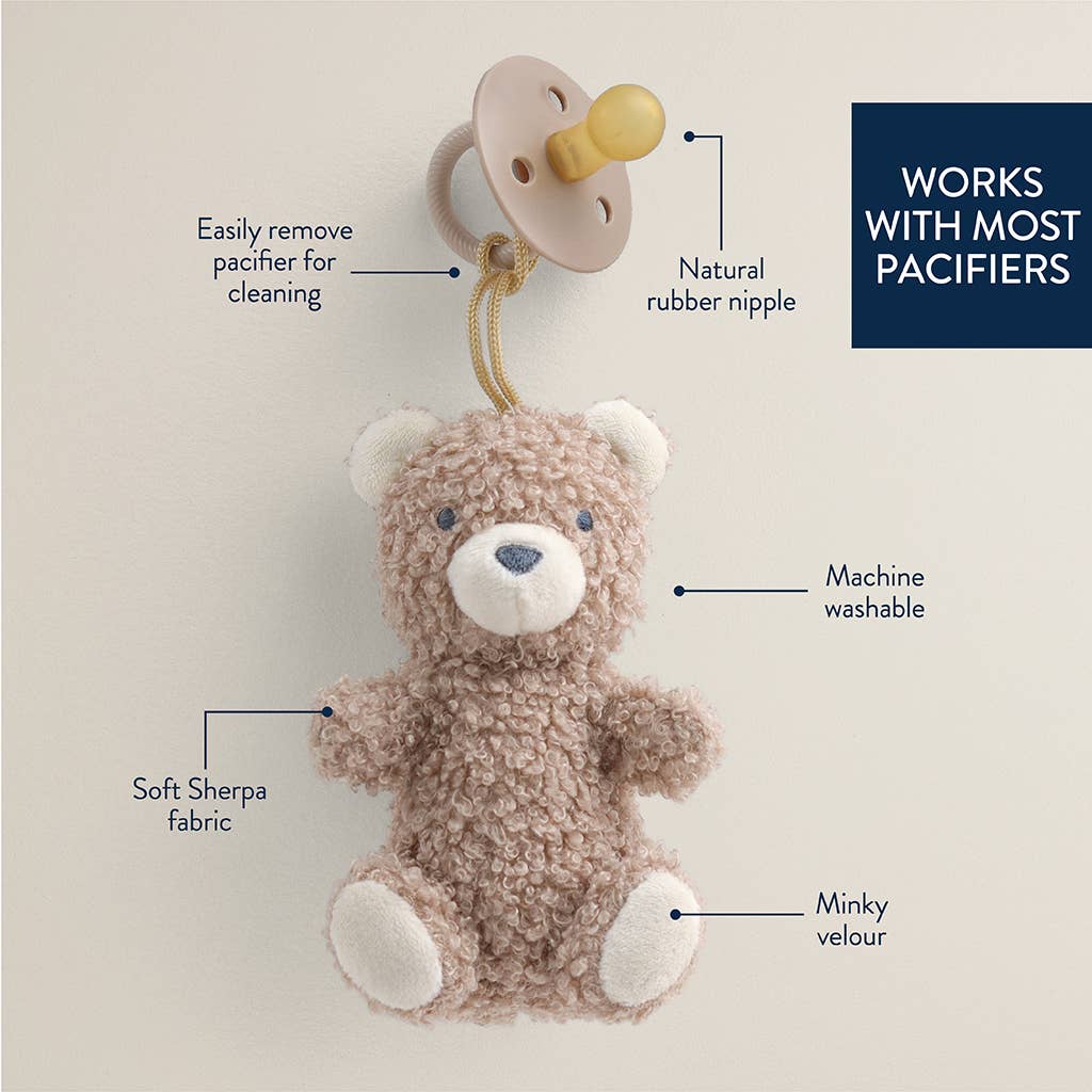 Bitzy Pal Natural Rubber Pacifier & Plush: Bear