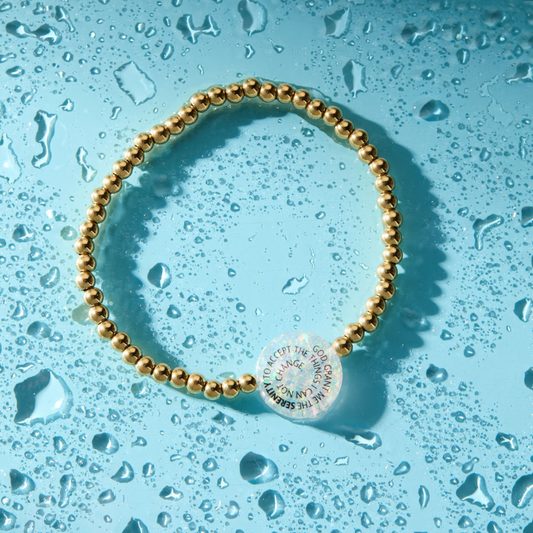Holy Water Serenity Prayer Bracelet | Yellow Gold
