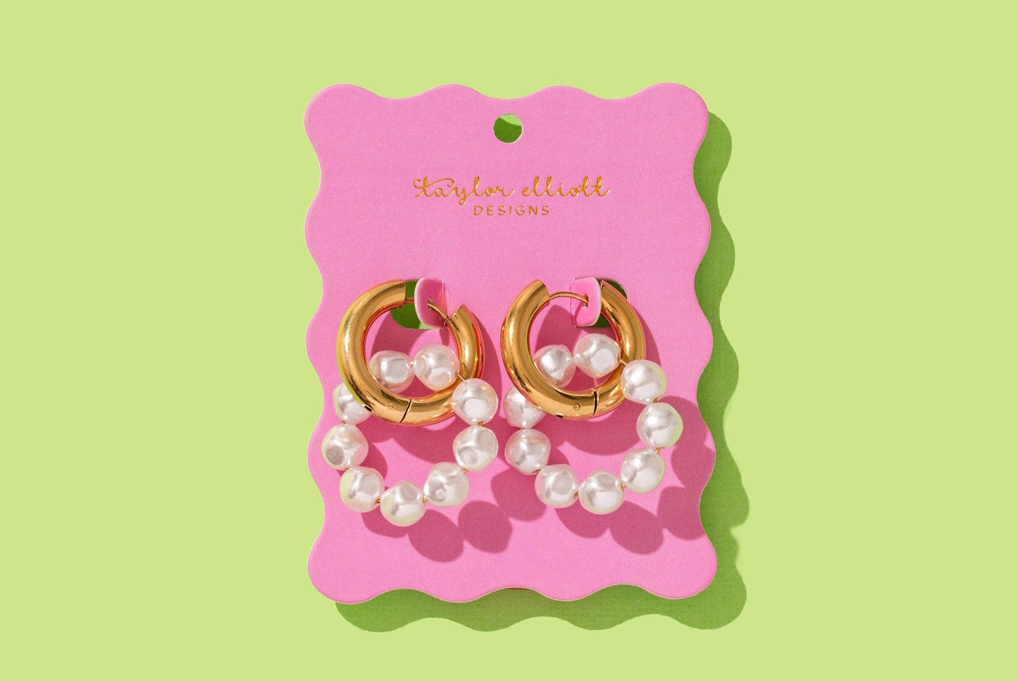 Pearl Hoop Earrings | Gold