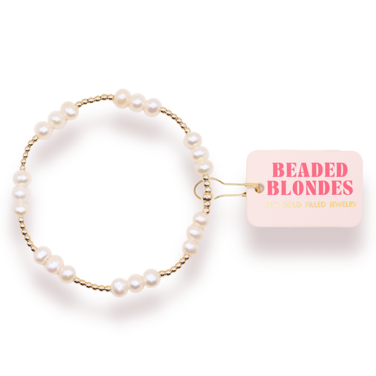 ILY Coastal Pearl Bracelet in Gold | Extended 7.25"