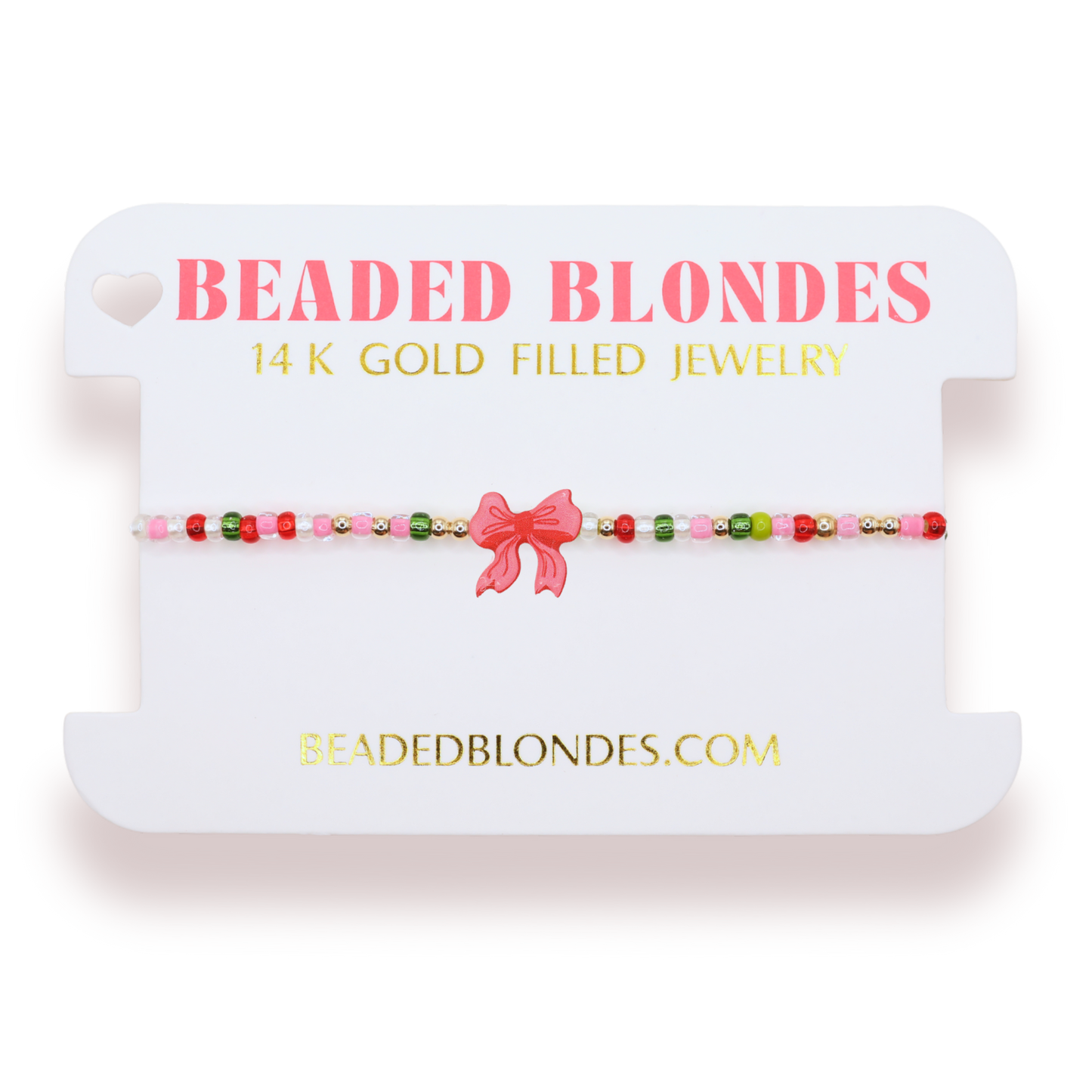 Red Bow Holiday Sprinkle Bracelet | Standard