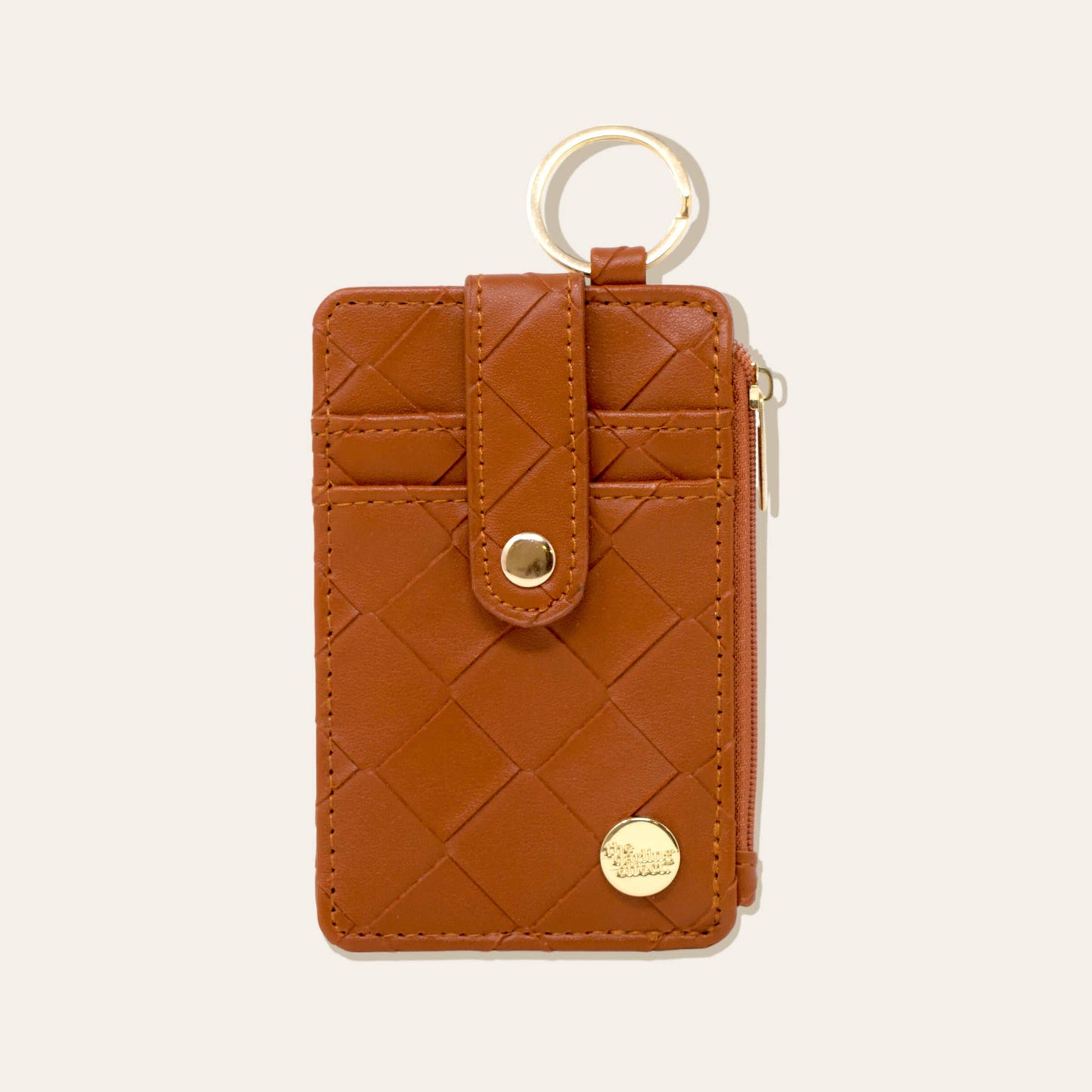 Keychain Wallet | Woven Cognac