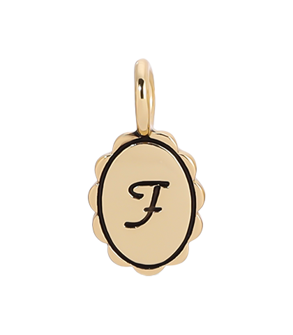 Charm Garden Scalloped Initial Charm | Gold F