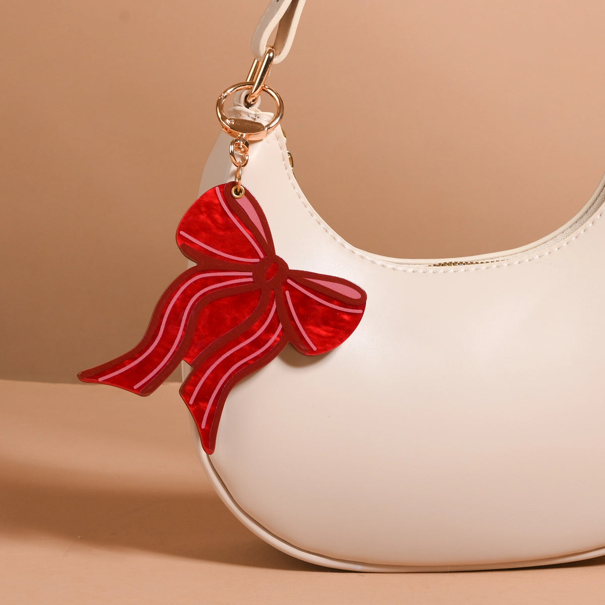 Mini Mirror Bag Charm | Red Bow