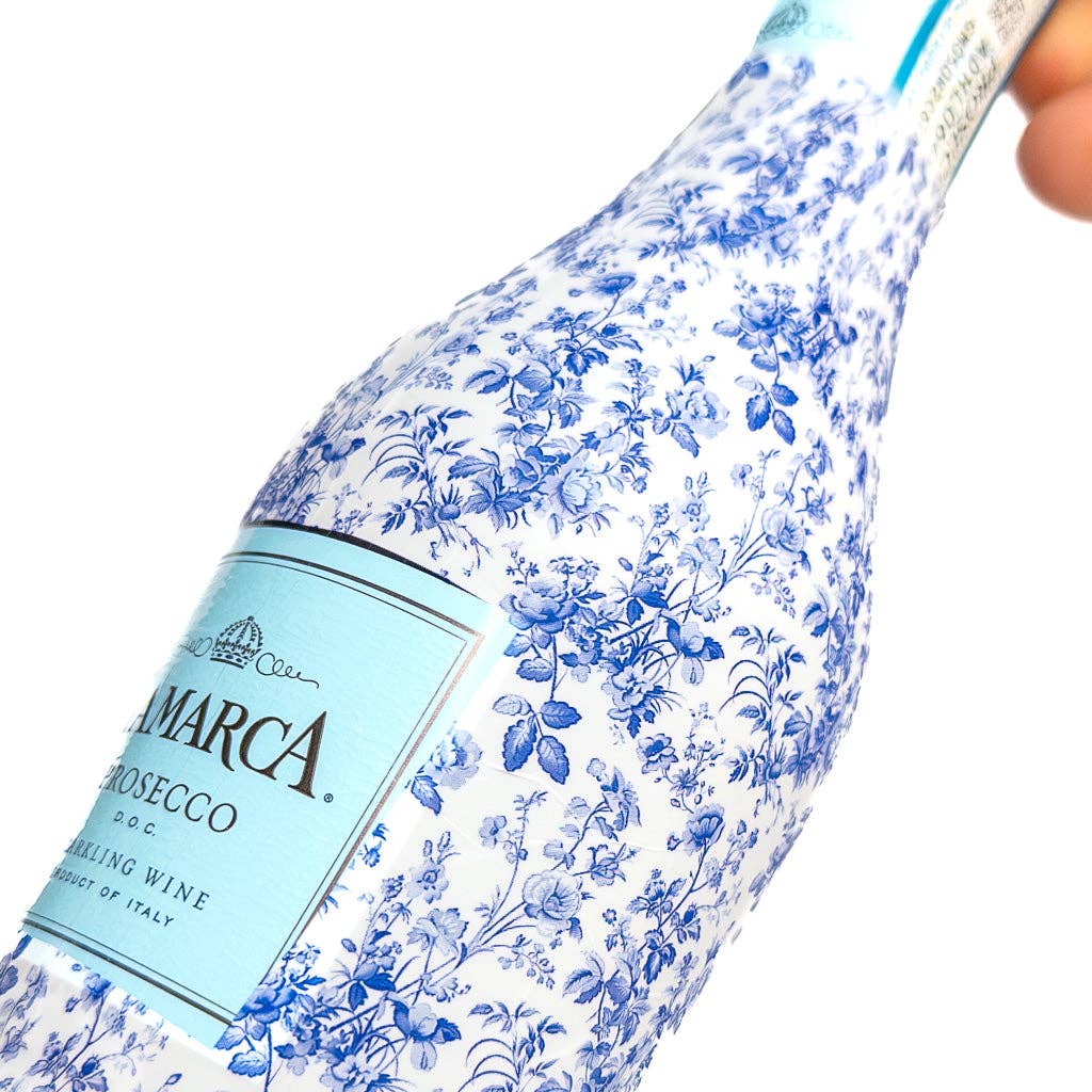 Beau Bottles Wrap MINI | Blue Floral - Set of Six
