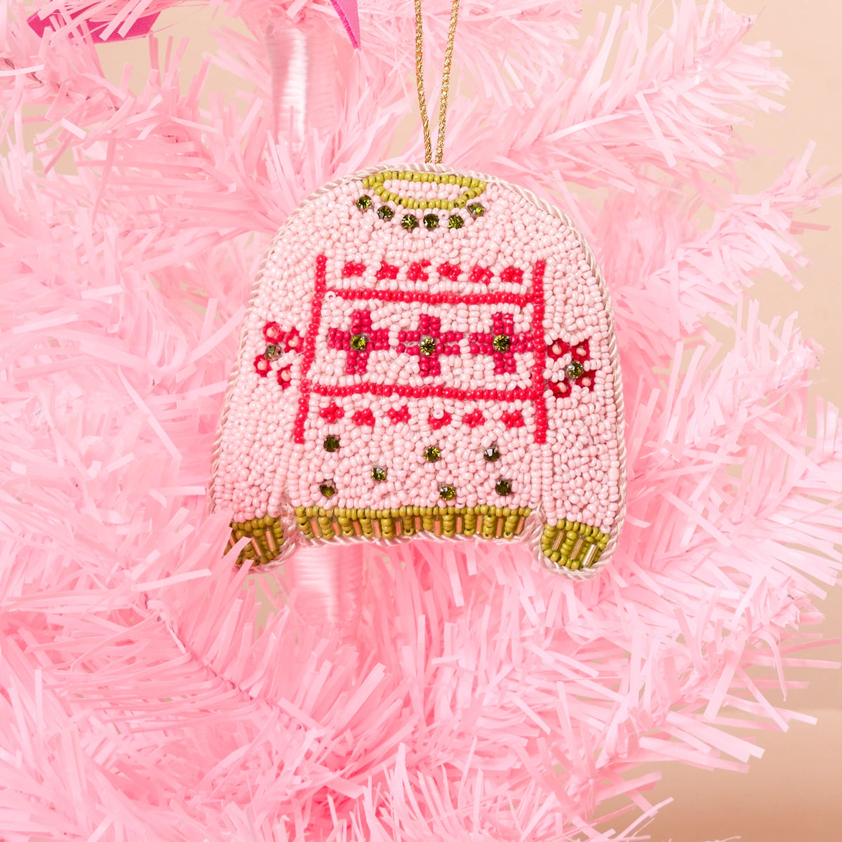 Beaded Christmas Sweater Ornament