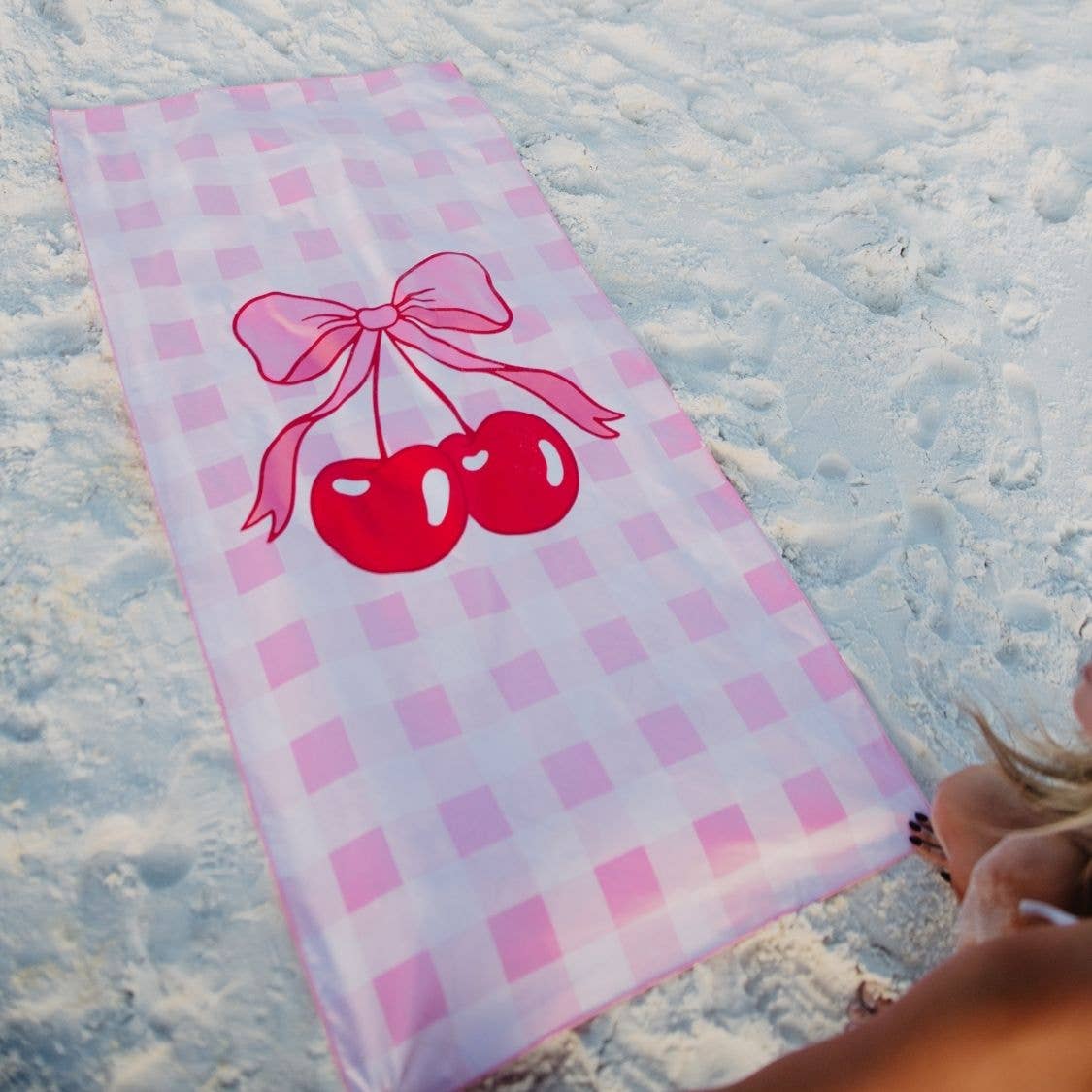 Cherry and Bow Reversible Beach Towel