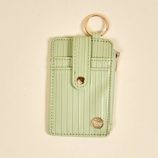 Ripple Ridge Keychain Wallet | Sage