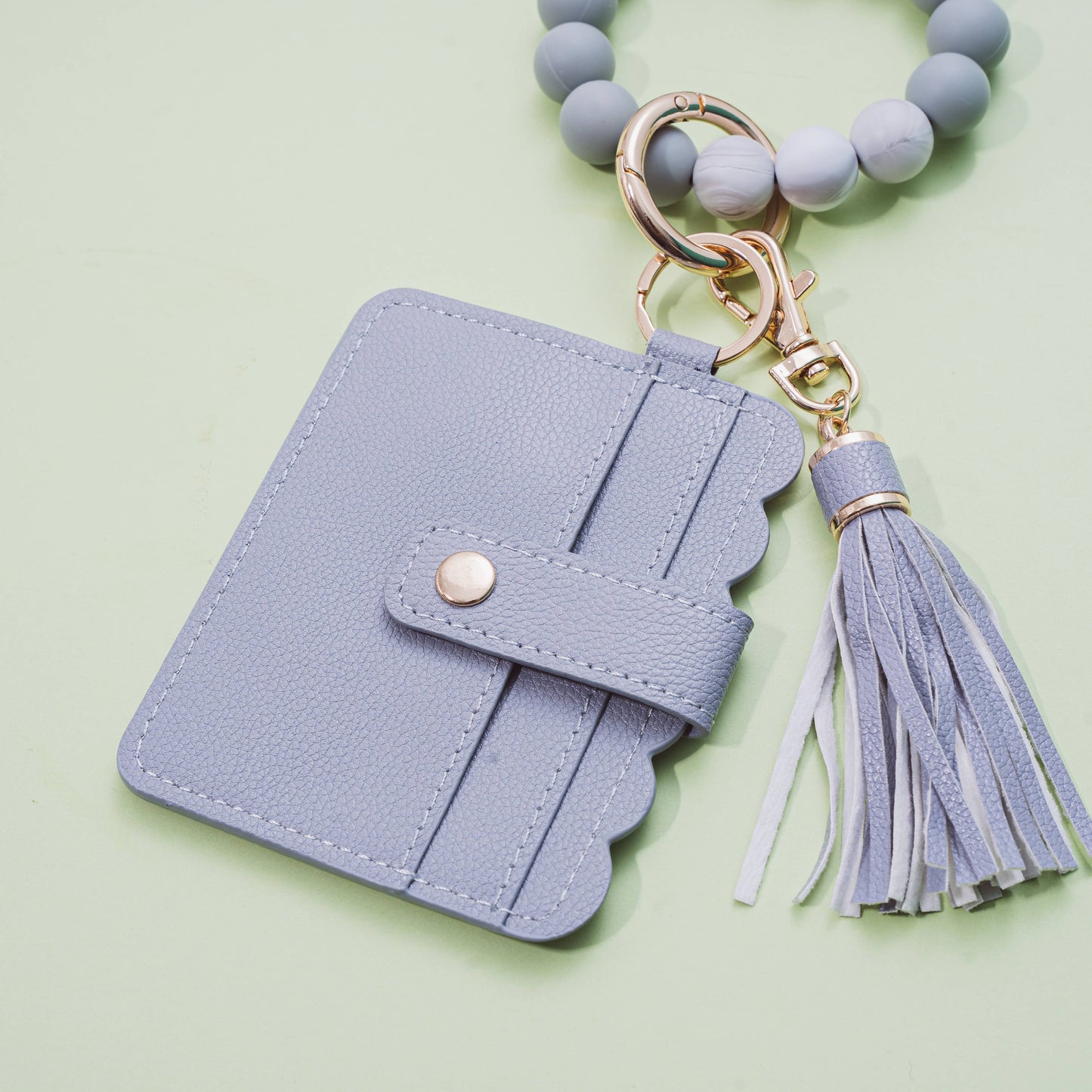 Silicone Wristlet Wallet Keychain | Taupe