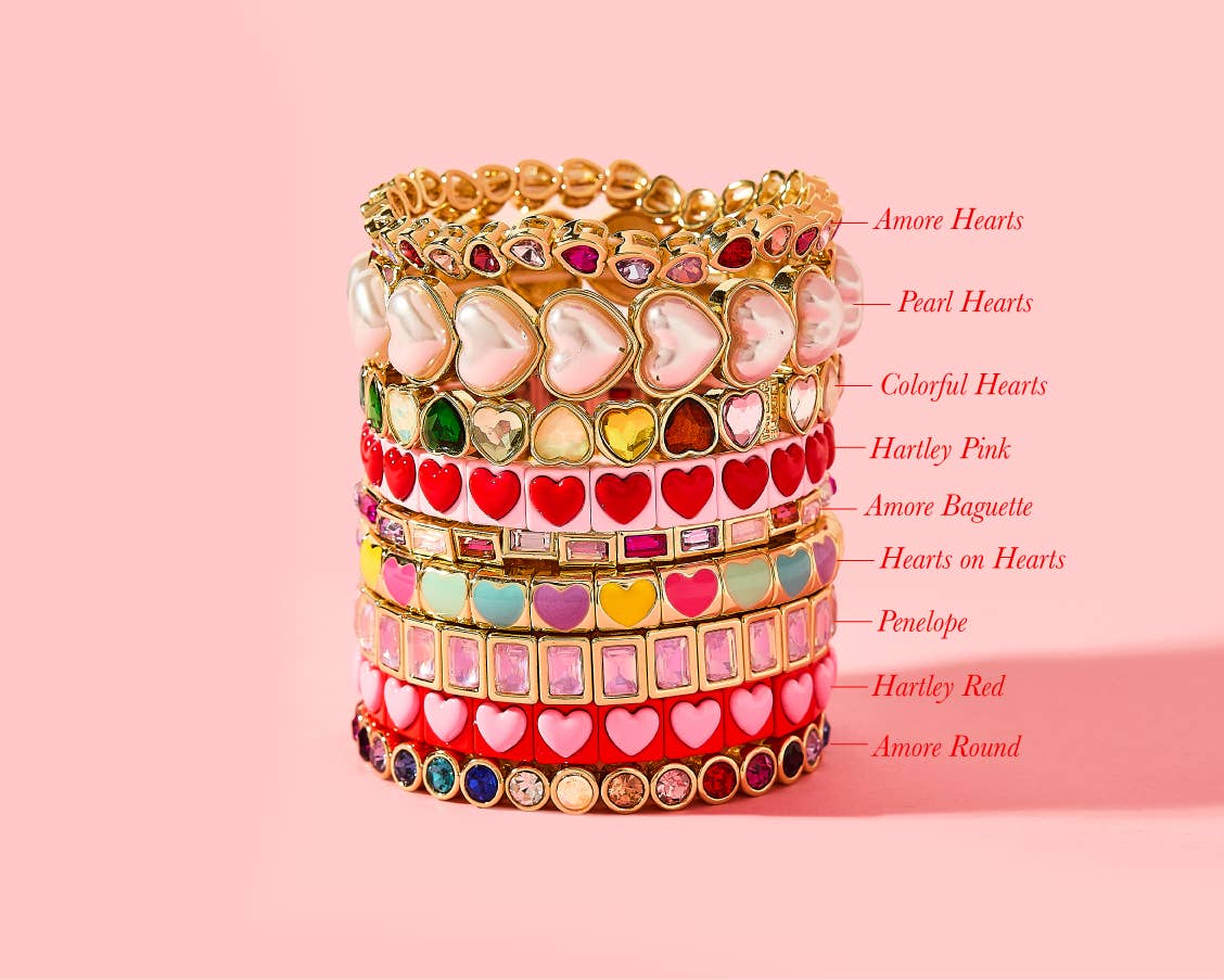 Pink Hearts Stretch Bracelet | Love
