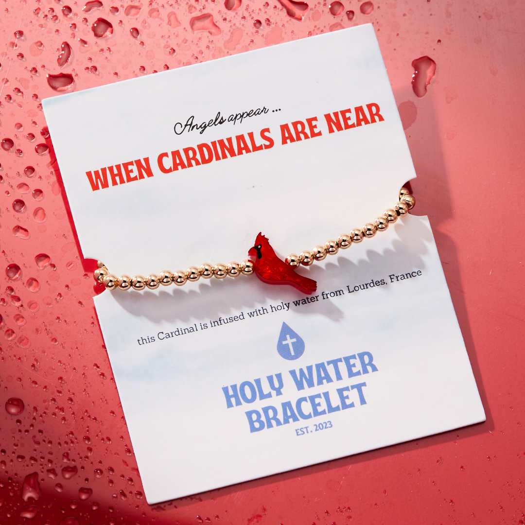 Holy Water Red Cardinal Bracelet | Yellow Gold
