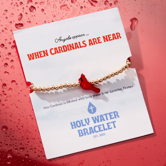 Holy Water Red Cardinal Bracelet | Yellow Gold