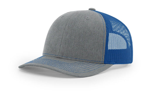 Fish Flag Leather Patch Hat | Heather grey/royal