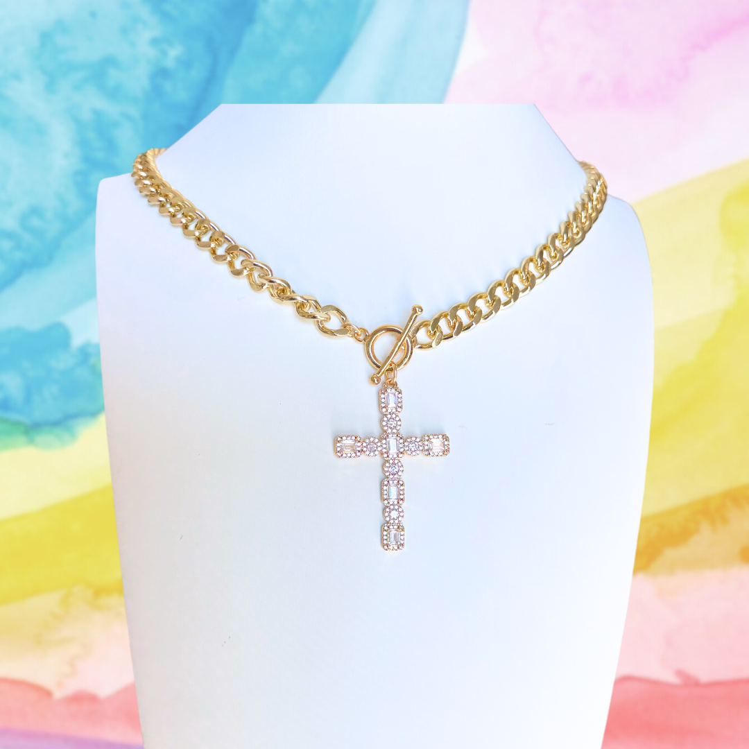 Iris Necklace | CZ Cross