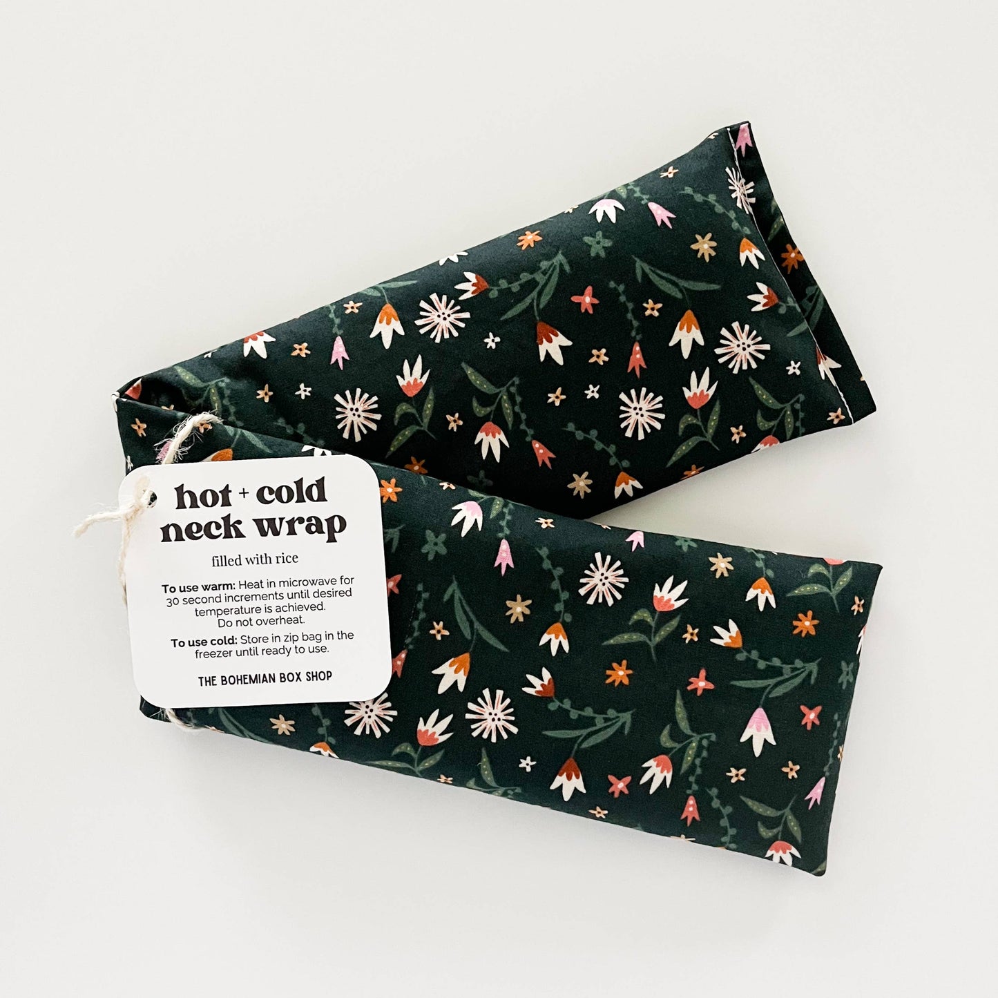 Hot & Cold Therapy Neck Wrap | Dark Green Floral