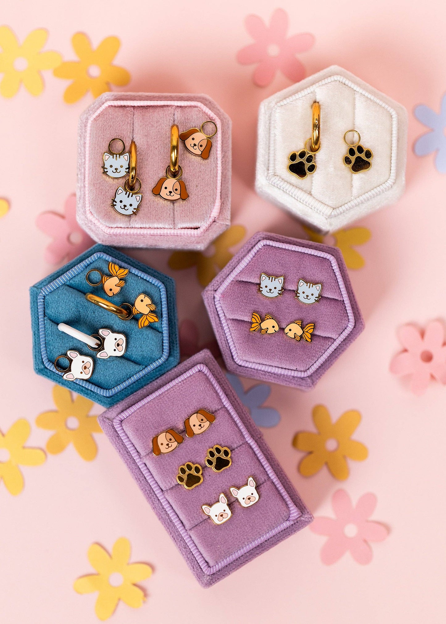 Paw Print Stud Earrings