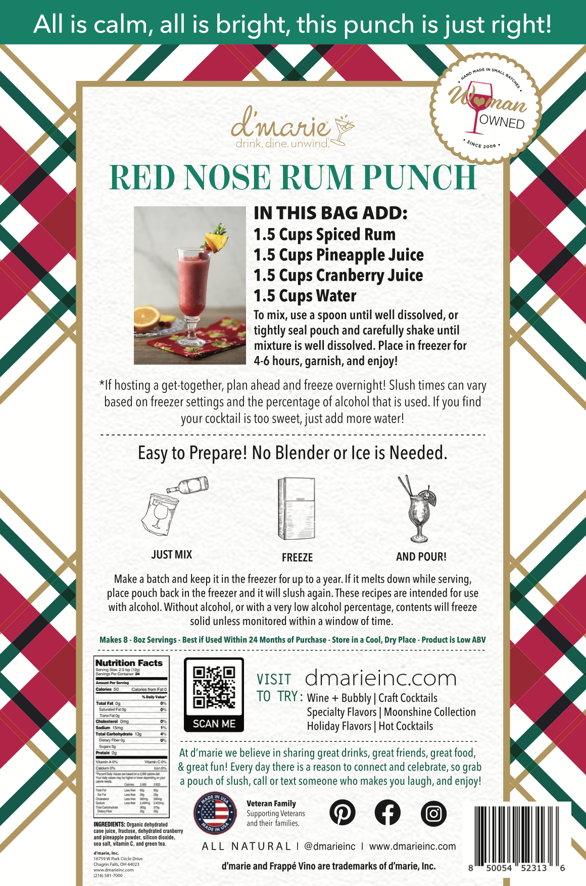 Red Nose Rum Punch Cocktail | Ready-To-Freeze