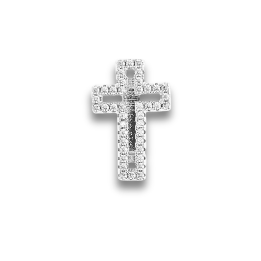 Slider Charm Watch | Open Cross Silver-CZ