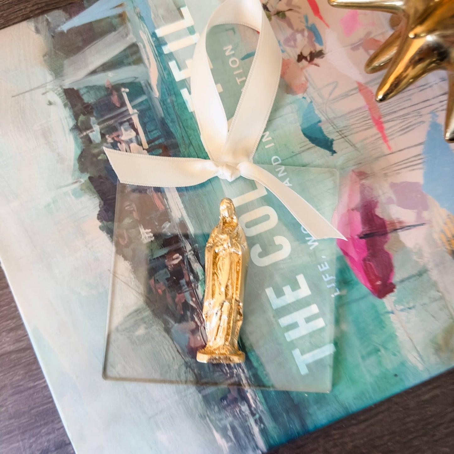 Mother Mary on Acrylic Ornament | White