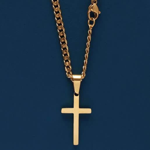 Men’s Gold Cross Necklace | 20"