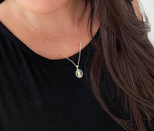 Crystal Virgin Mary Necklace | Crystal - 18"