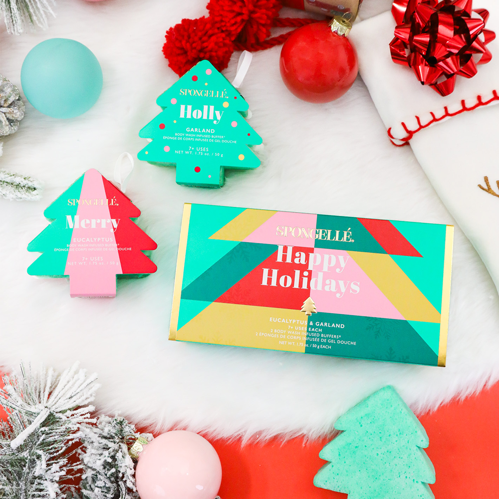 Spongellé | Happy Holidays Holiday Tree Gift Set 