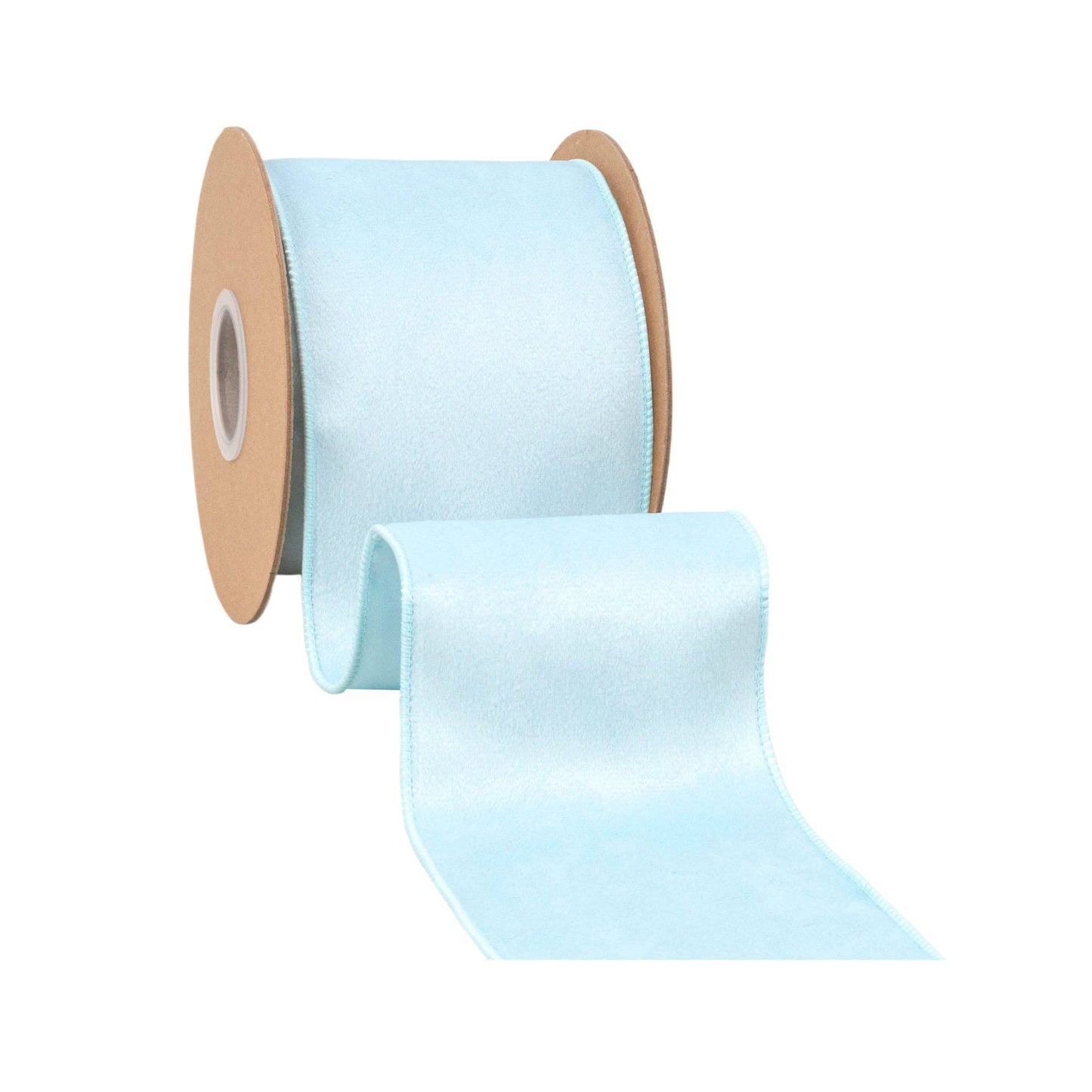 4" Reversible Classic Velvet Wired Ribbon | Baby Blue