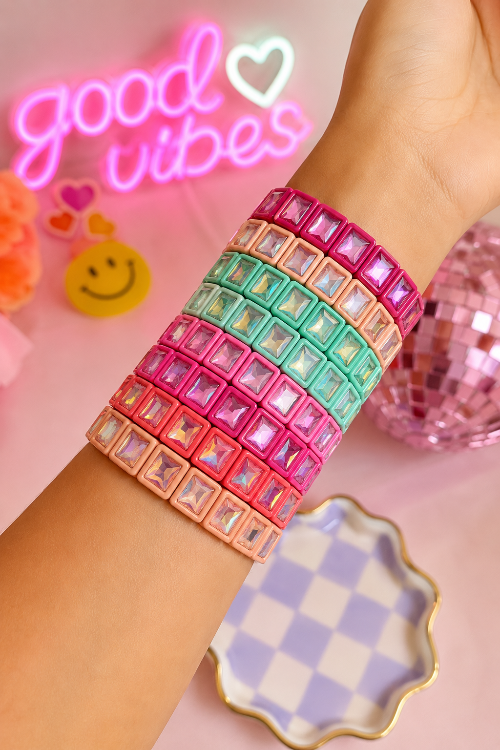 Lavender Rhinestone Bracelet