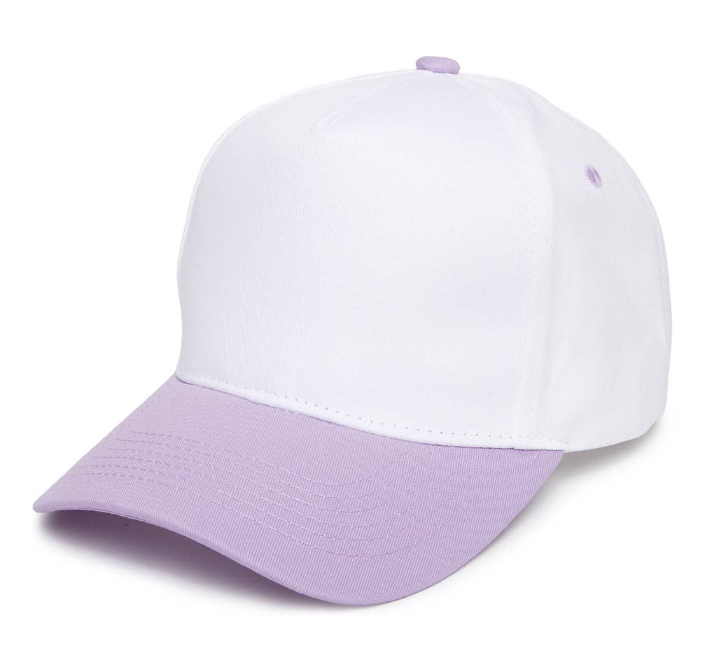 Two Tone Vintage Snapback Hat | Lavender/White