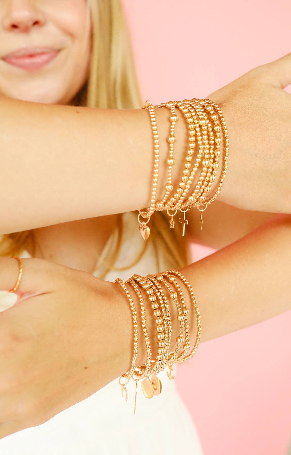 Cross Gold Charm Bracelet | Standard