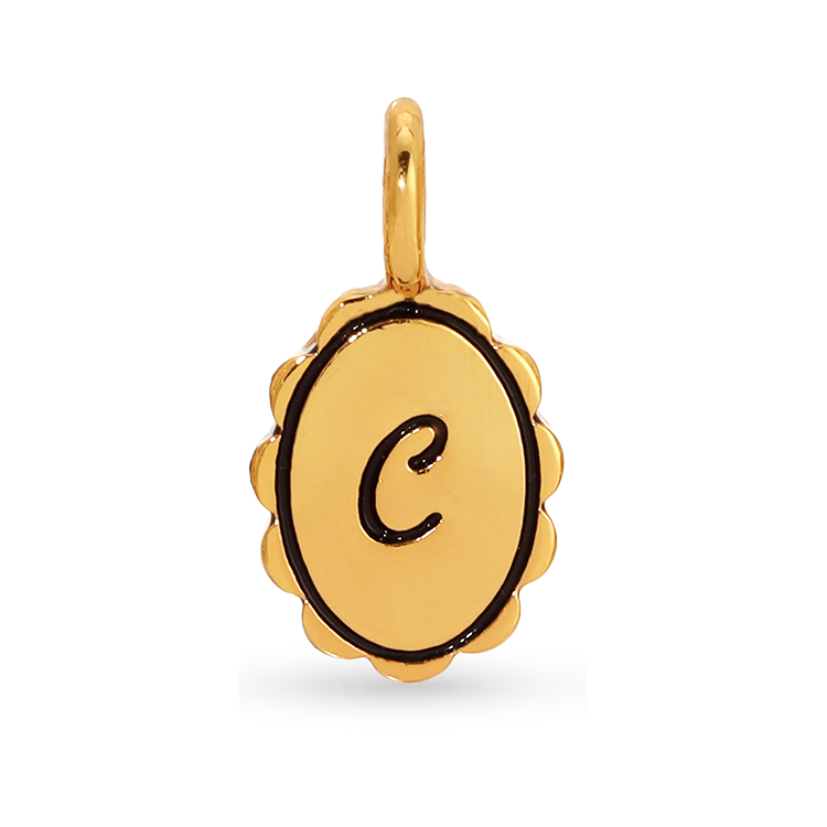 Charm Garden Scalloped Initial Charm | Gold C