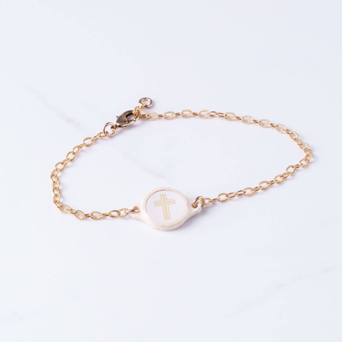 Tap To Pray® Bracelet | Sea Foam + Cross