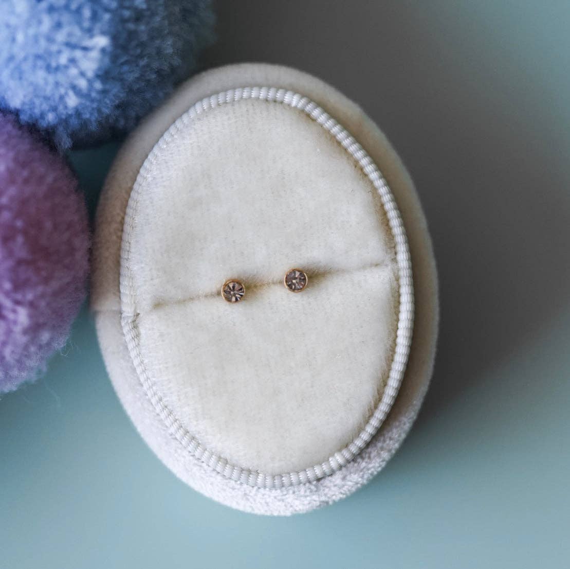 Tiny Diamond Earrings