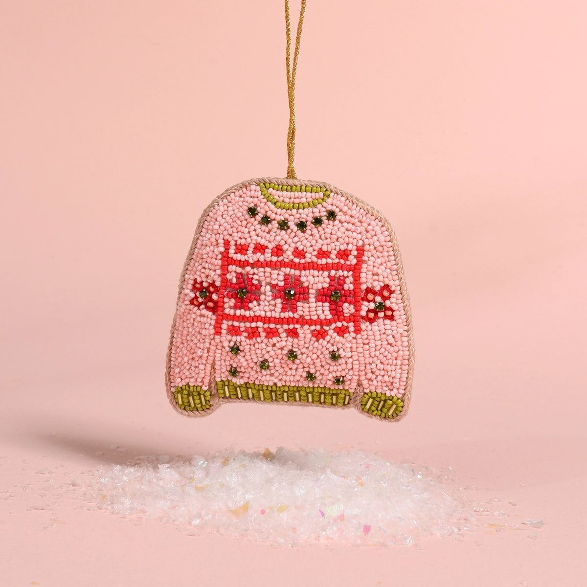 Beaded Christmas Sweater Ornament