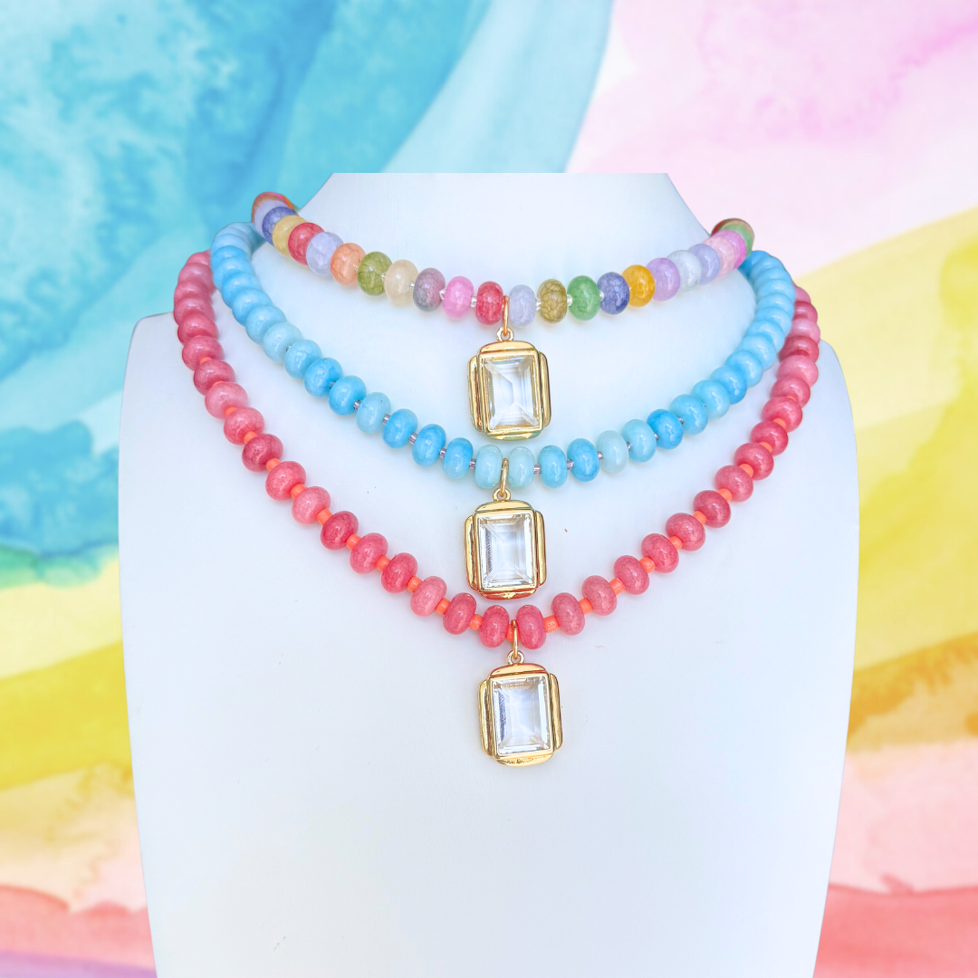 Candy Beaded Necklace | Pink