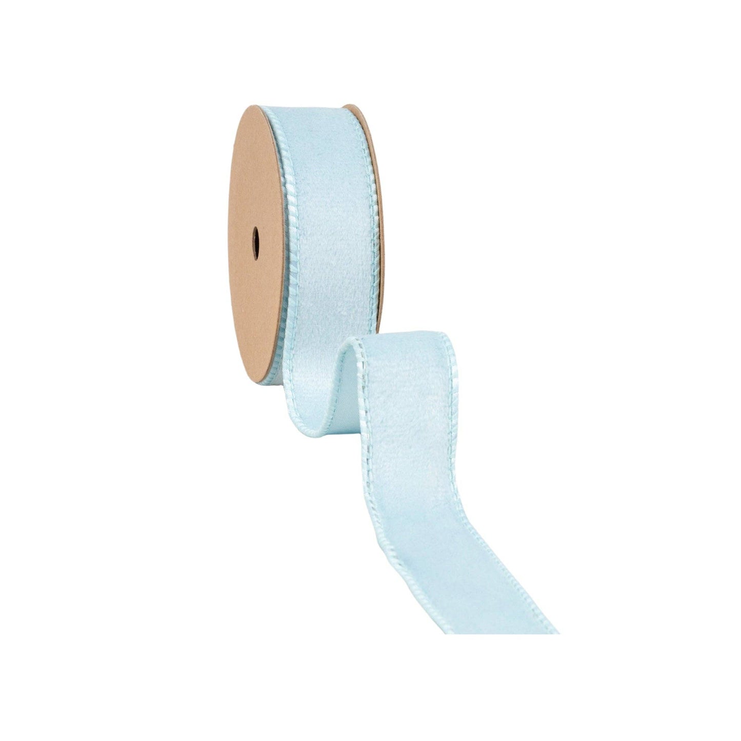 1" Reversible Velvet Wired Ribbon | Baby Blue