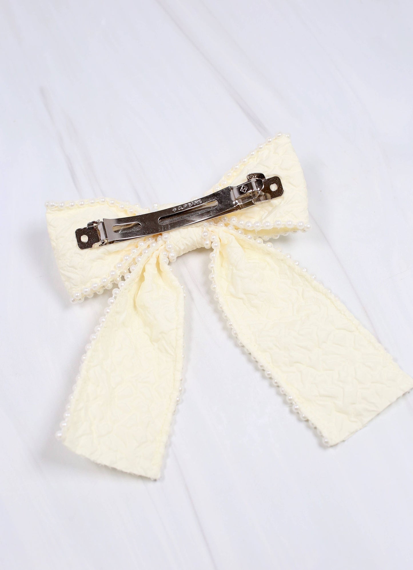 Blakely Pearl Lined Bow | Cream