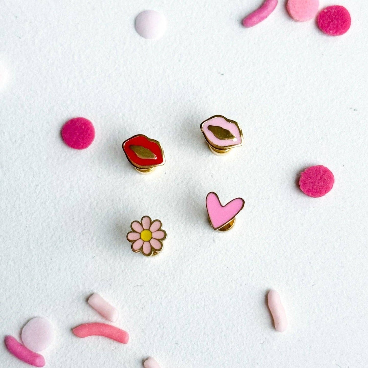 Pink Daisy Stud Earrings