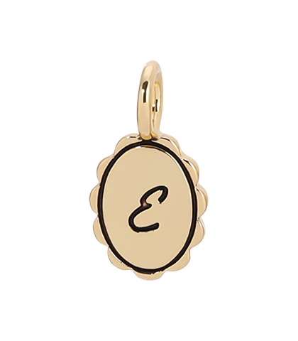 Charm Garden Scalloped Initial Charm | Gold E