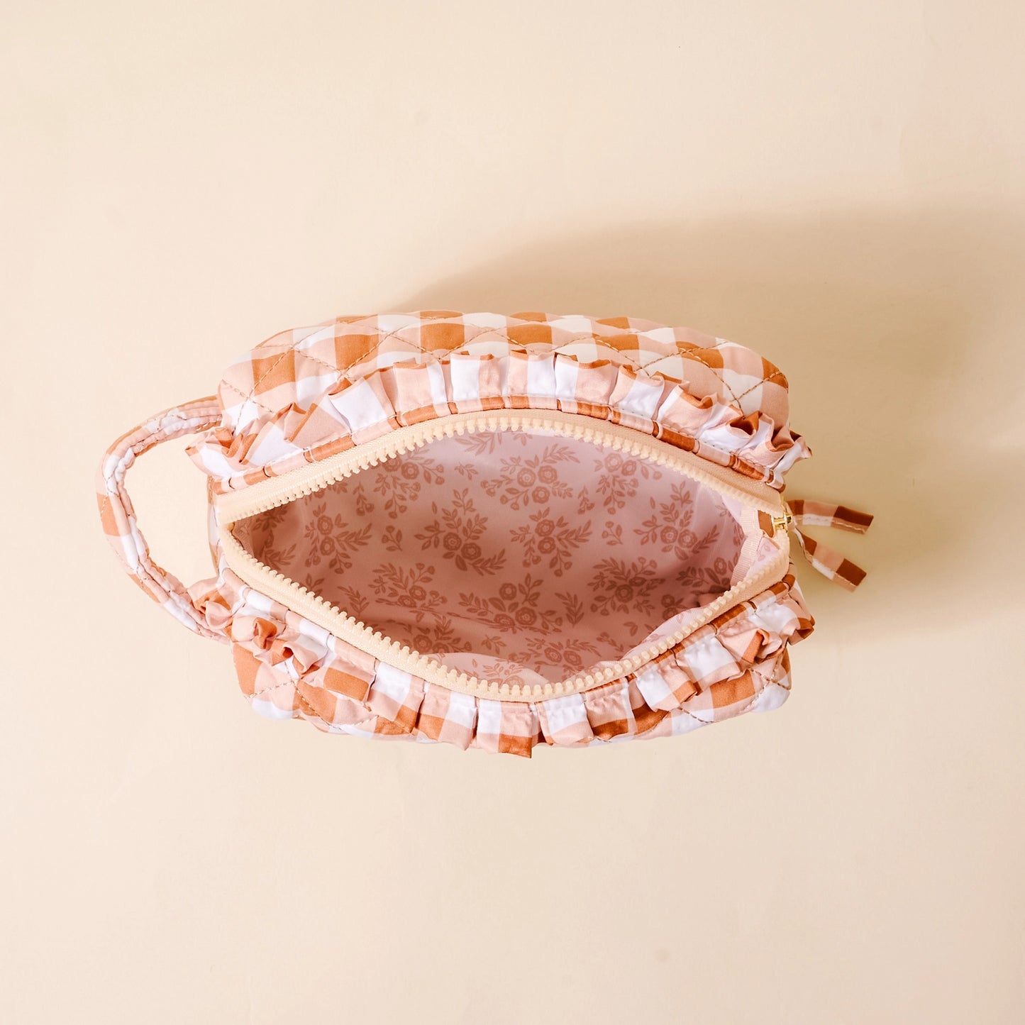 Essentials Quilted Cosmetic Pouch | Maple Gingham