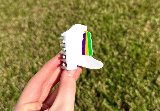 Mini Mardi Gras Boot Claw Clip