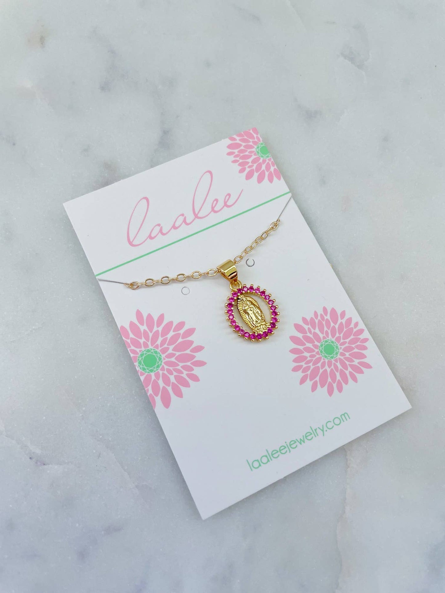 Crystal Virgin Mary Necklace | Crystal - 18"