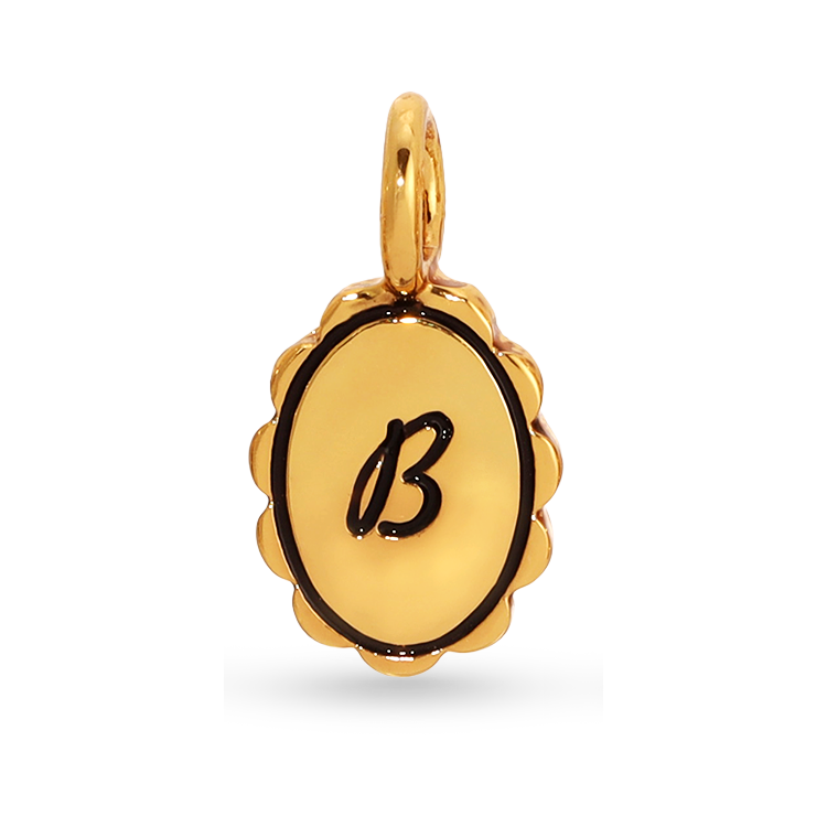 Charm Garden Scalloped Initial Charm | Gold B