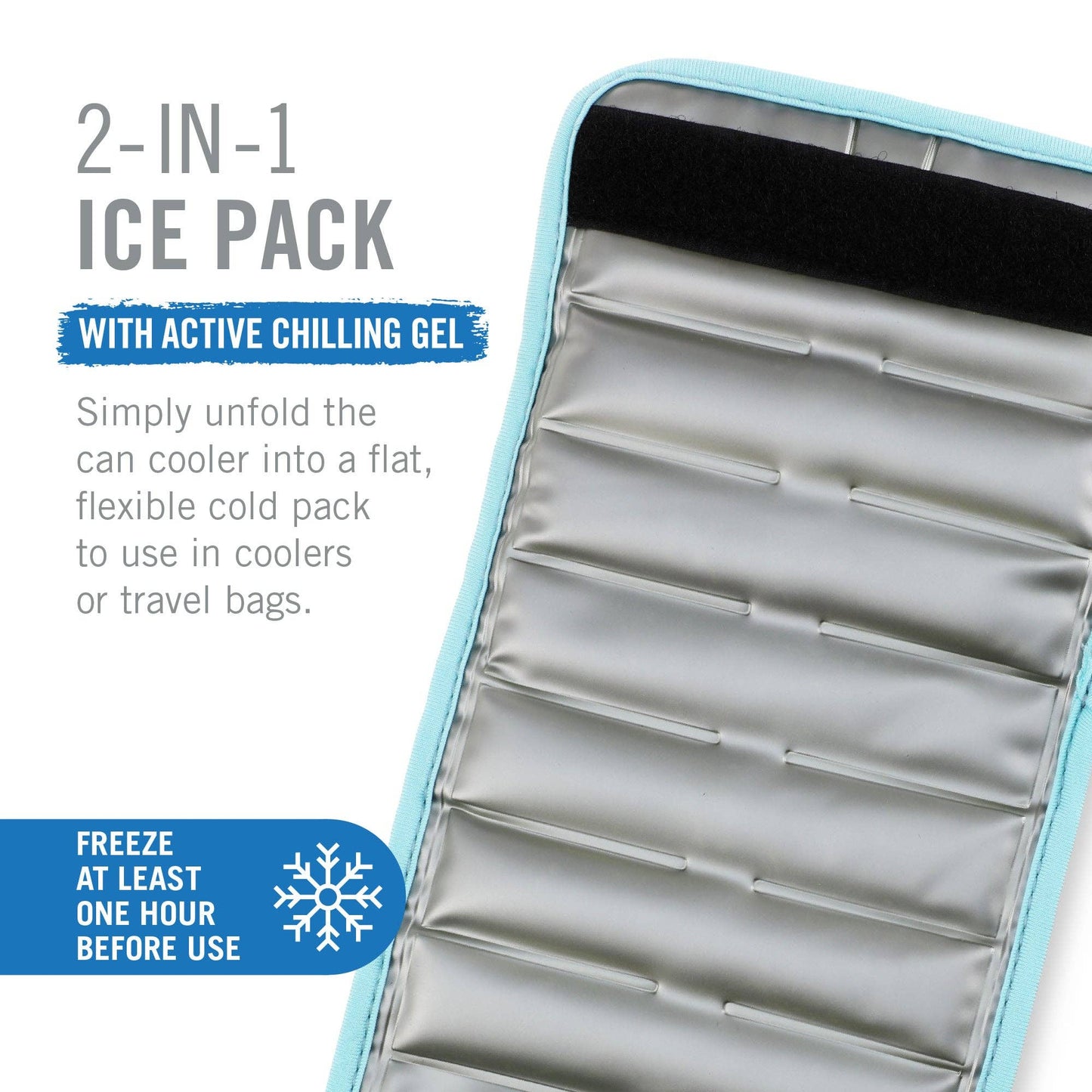 Insta-Chill Sleeve w/ Cooling Gel Slim Cans | Ice Blue