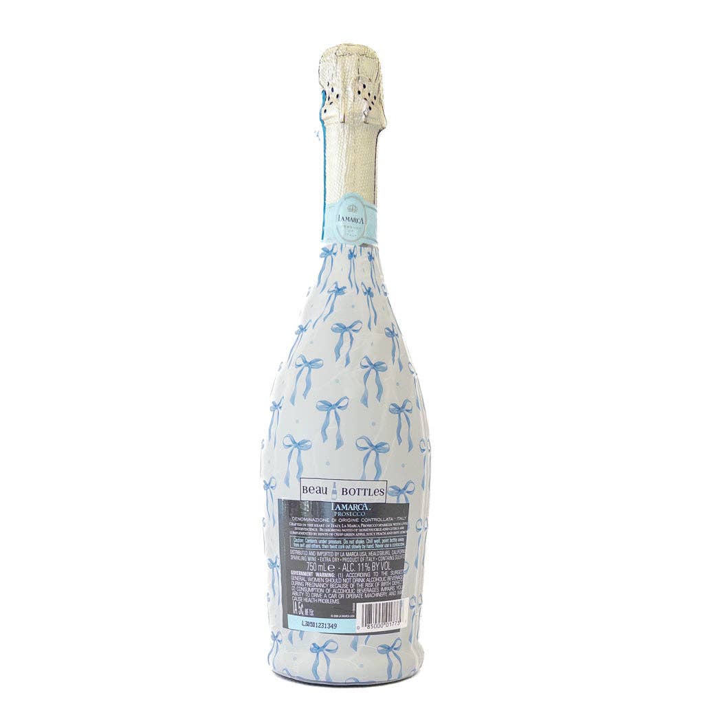 Beau Bottles Wrap | Grand-millenial Blue Bows