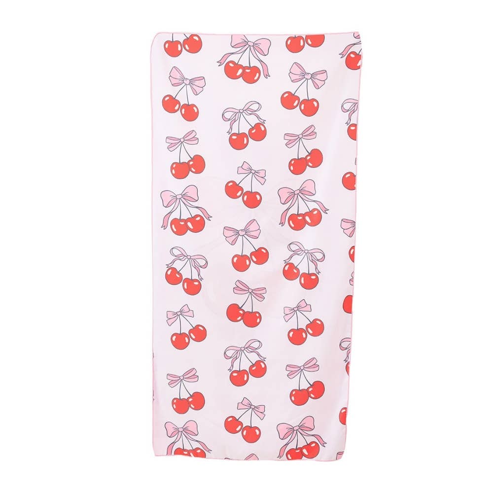 Cherry and Bow Reversible Beach Towel