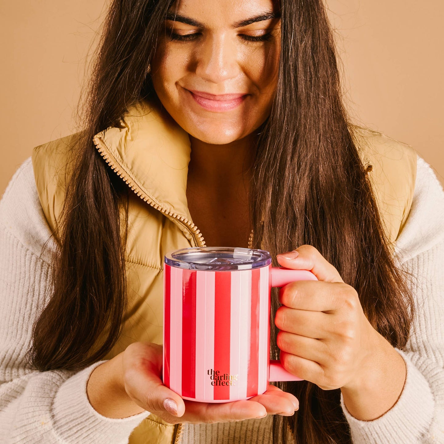 14 oz Insulated Mug | Peppermint Stripes